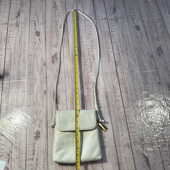 Giani Bernini Signature Logo White Genuine Leather Crossbody Bag/Purse. - Picture 11 of 12